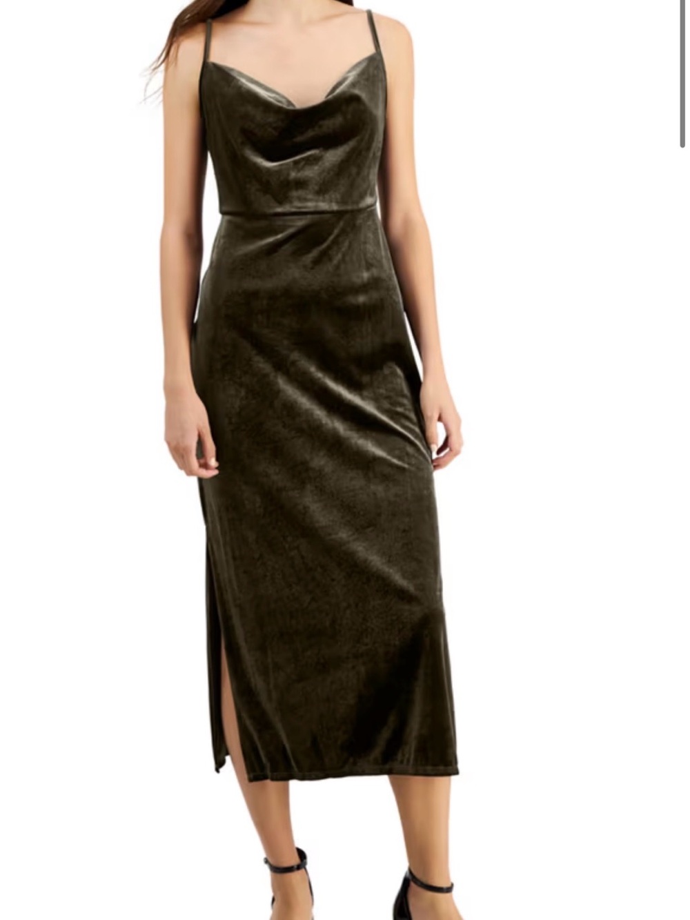 Green Velvet Midi Dress